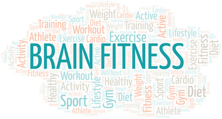 Brain Fitness word cloud. Wordcloud made with text only.