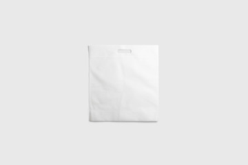 White Paper Bag Mock up isolated on light gray background.Realistic photo.3D rendering.