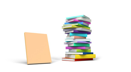 Books isolated on the white background 3d render