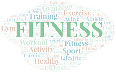 Fitness word cloud. Wordcloud made with text only.