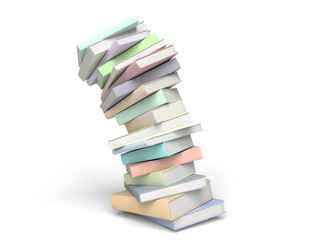 Books isolated on the white background 3d render