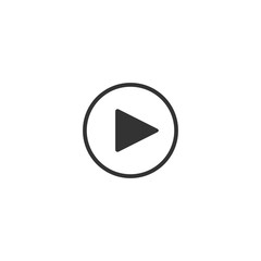 Play icon. Vector button flat video player sign