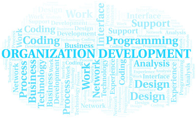 Obraz premium Organization Development word cloud. Wordcloud made with text only.