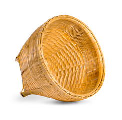 Fototapeta premium Empty wicker basket isolated on white