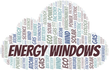 Obraz premium Energy Windows word cloud. Wordcloud made with text only.