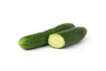 Cucumbers isolated on white background.