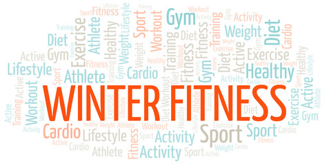 Winter Fitness word cloud. Wordcloud made with text only.