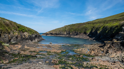 Cornwall rocky cove coastline England