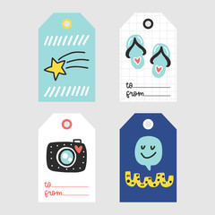 Doodle vector tags collection