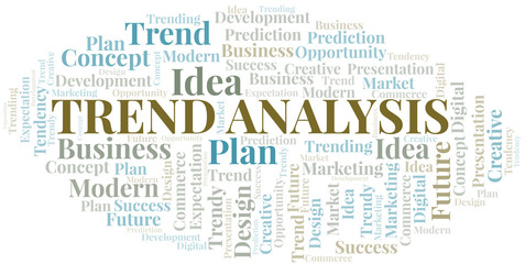 Trend Analysis word cloud. Wordcloud made with text only.