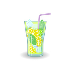 vector illustration with lemonade drink