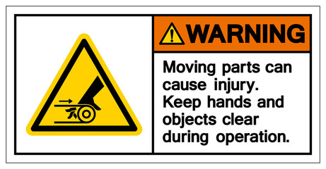 Warning Moving Part Cause Injury Symbol, Vector Illustration, Isolate On White Background Icon. EPS10