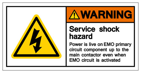 Warning Service Shock Hazard Symbol, Vector Illustration, Isolate On White Background Icon. EPS10