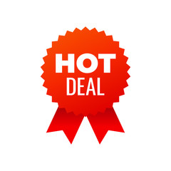 Red award medals symbol on white background, hot deal