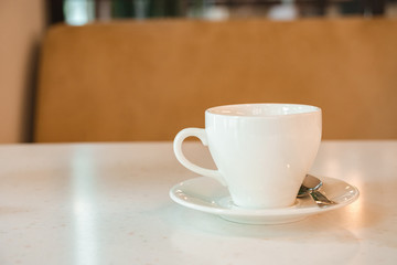 Cup on the table in cafe