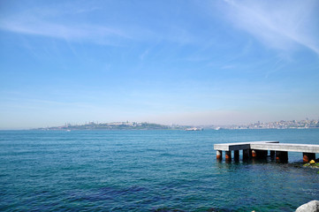 Concrete pier in İstanbul, Turkey.