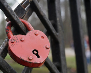  The lock in the shape of a heart on the bridge as a sign of eternal love.
