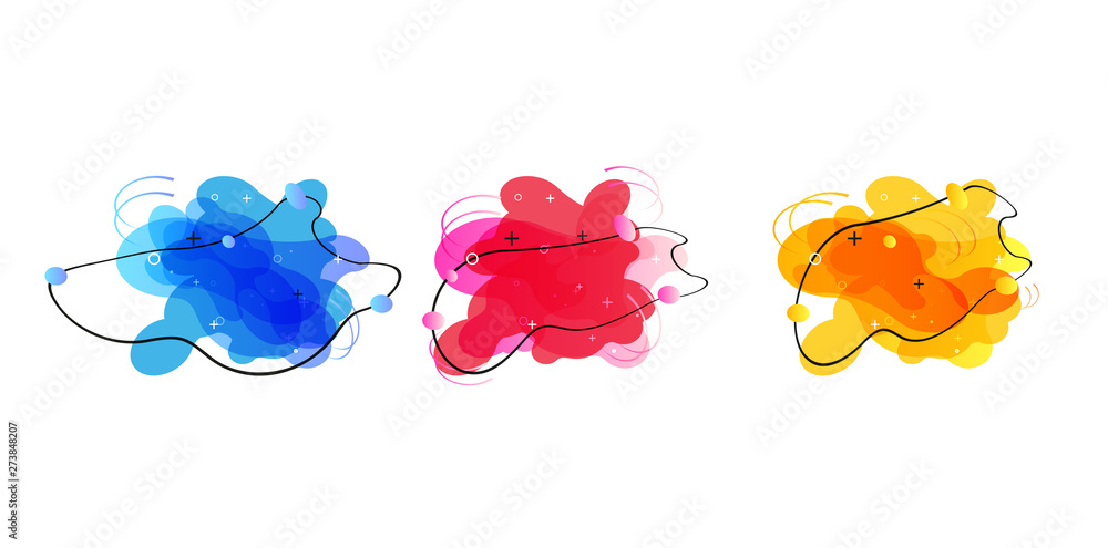 Poster gradient geometric banners with flowing liquid shapes. dynamic fluid design for logo, flyers or pres