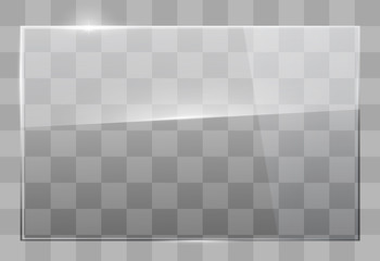 Glass plate on the wall