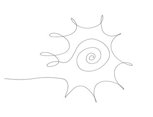 sun line art isolated illustration