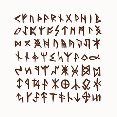 Ancient runes esoteric symbols. Vector
