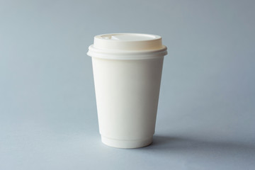 Premium quality white coffee cup ready for use as a mock-up for lettering or branding