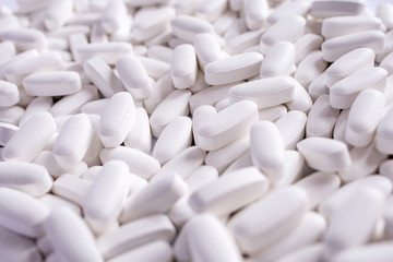 Fototapeta na wymiar close up of white pills