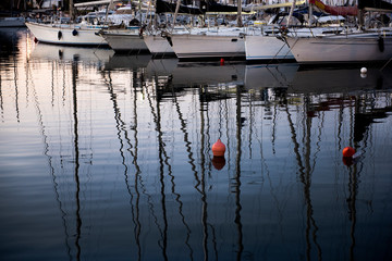 sailboats in the beautiful port of Palermo, Sicily