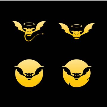 Devil angel logo vector template - Vector