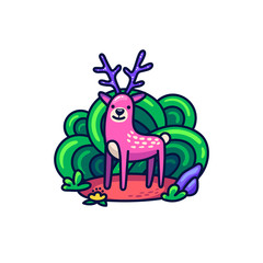 Cute deer in doodle style.