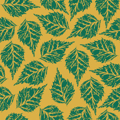 Seamless vector pattern with leaves. Autumn background.