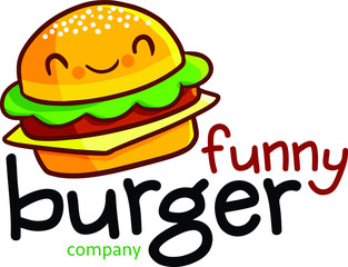 Cute and funny logo for funny burger store or company