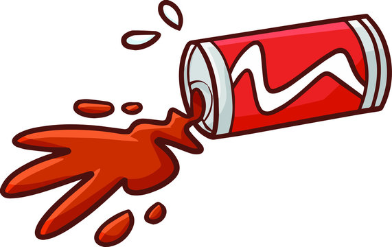 Funny and yummy cola can get spilled