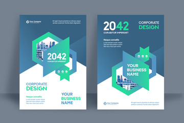 City Background Business Book Cover Design Template
