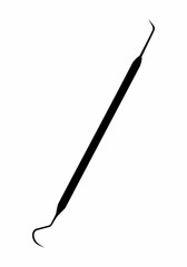 Dental explorer dark silhouette