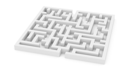 3d rendering  maze on white background