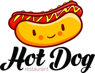 Cute and funny logo for Hot Dog store or company