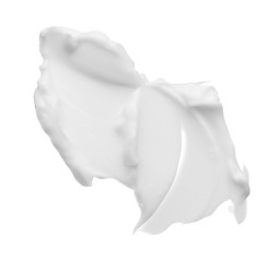 Smears and texture of face cream or white acrylic paint