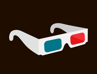 Vector realistic 3d glasses for cinema