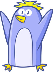 Cute and funny purple penguin in 