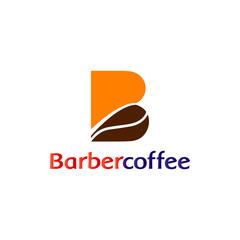 Initial letter B Barber and coffee logo branding