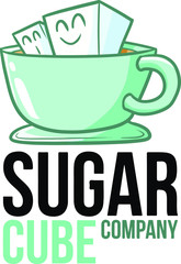 Cute and funny logo for Sugar cube store or company