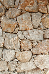 stone wall made of various stones, structure