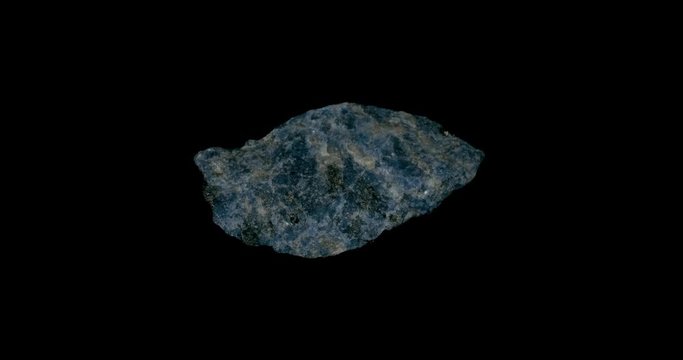 Blue Glaucochroite Mineral Turning on Black