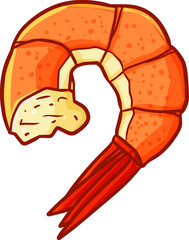 Funny and yummy prawn ready to eat