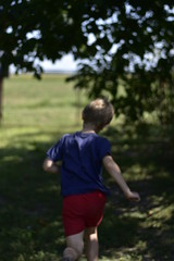young man running in the park