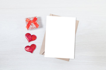 Invitation mockup template - Classic wedding invitation with hearts