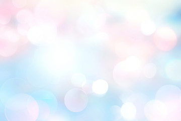 Oink blue blurred bokeh soft lights background.Romantic valentine texture.