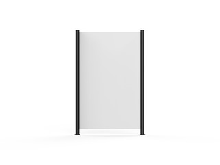 White blank empty high resolution Business roll up and standee banner display mock up template for your design presentation, 3d illustration