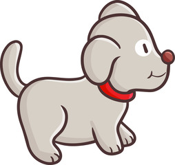 Funny and cute dog from side view